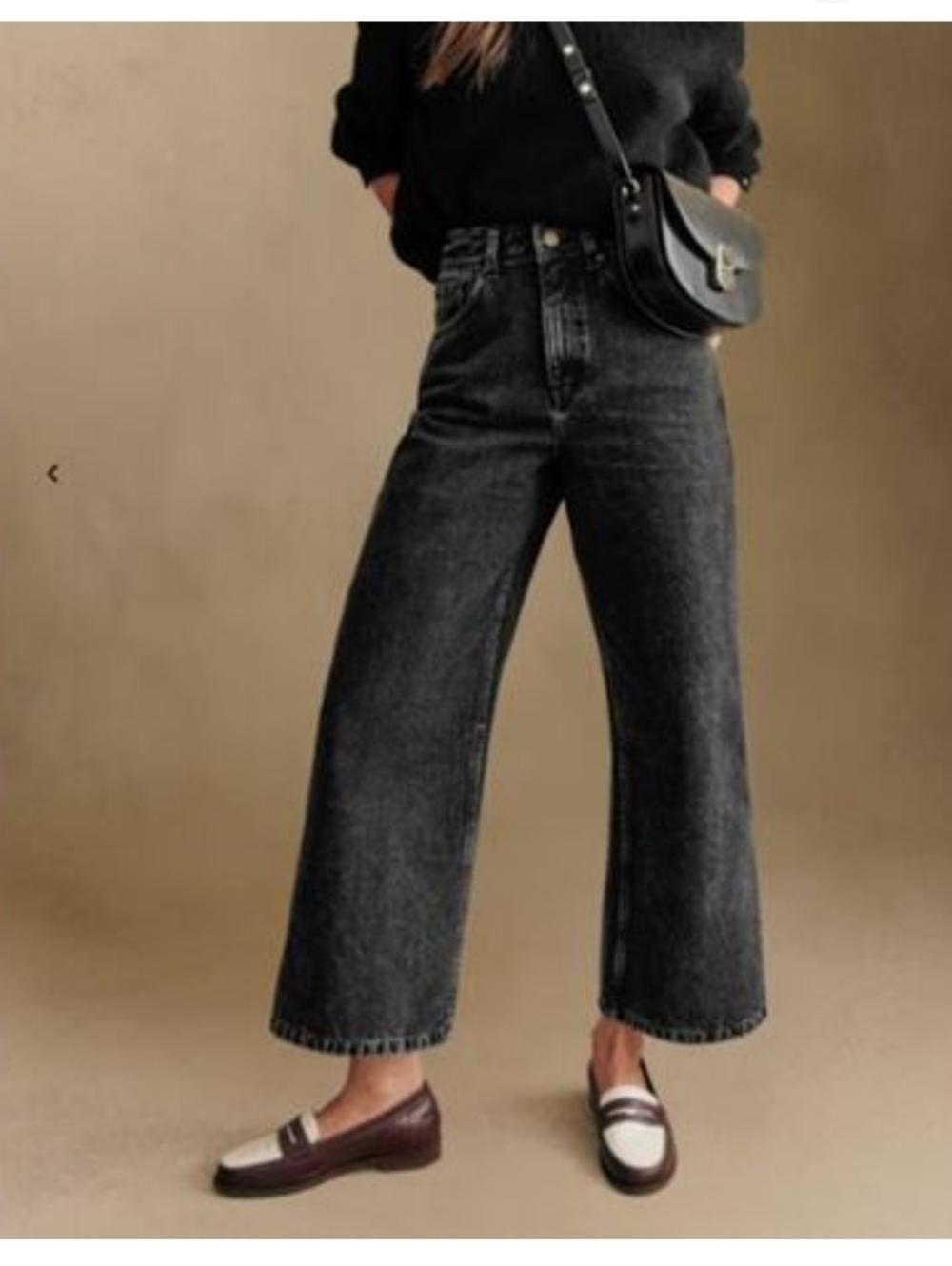 Sezane Black Wide-Leg Flare Jeans